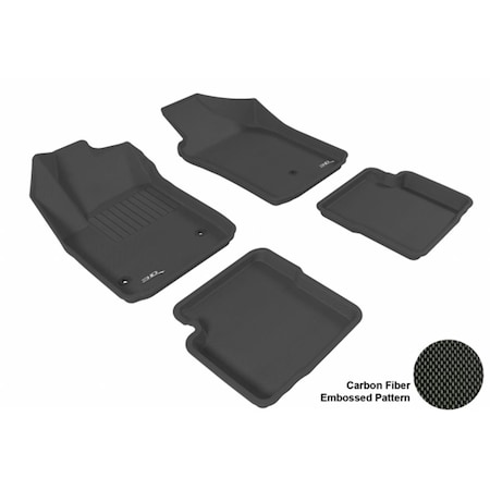 3D Maxpider FIAT 500 2012-2013 KAGU BLACK R1 R2 Floor Mat L1FA00301509